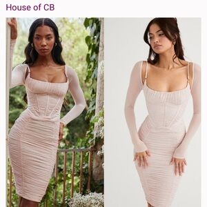 House of CB Freyaja crystal gathered corset dress size L